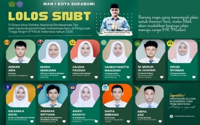 Banggakan Madrasah, 11 Peserta Didik MAN 1 Kota Sukabumi Sukses Tembus PTN melalui SNBT 2026