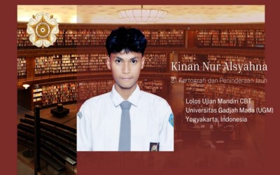 Kinan Nur Al Syahna, Siswa MAN 1 Kota Sukabumi Lolos UM CBT UGM 2026 di Program Studi Kartografi dan Penginderaan Jauh