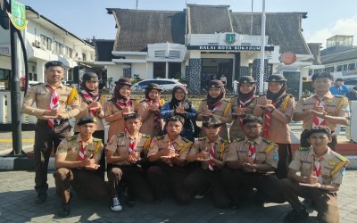 Pramuka MAN 1 Kota Sukabumi Ikuti Upacara Hari Kesaktian Pancasila Tingkat Kota Sukabumi di Balai Kota