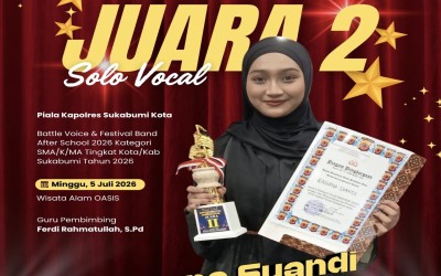 Raihana, Siswi MAN 1 Kota Sukabumi Raih Juara II pada Event Battle Voice Festival Band After School 2026