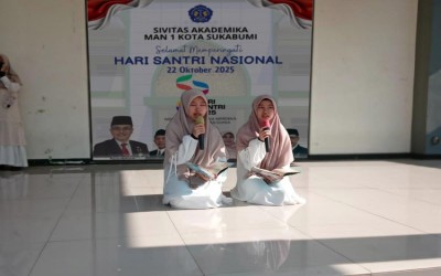 Dua Suara, Satu Harmoni Santri: Gheiza & Gheira, Si Kembar MAN 1 Kota Sukabumi yang Lantunkan Tilawah Penuh Makna di Hari Santri Nasional